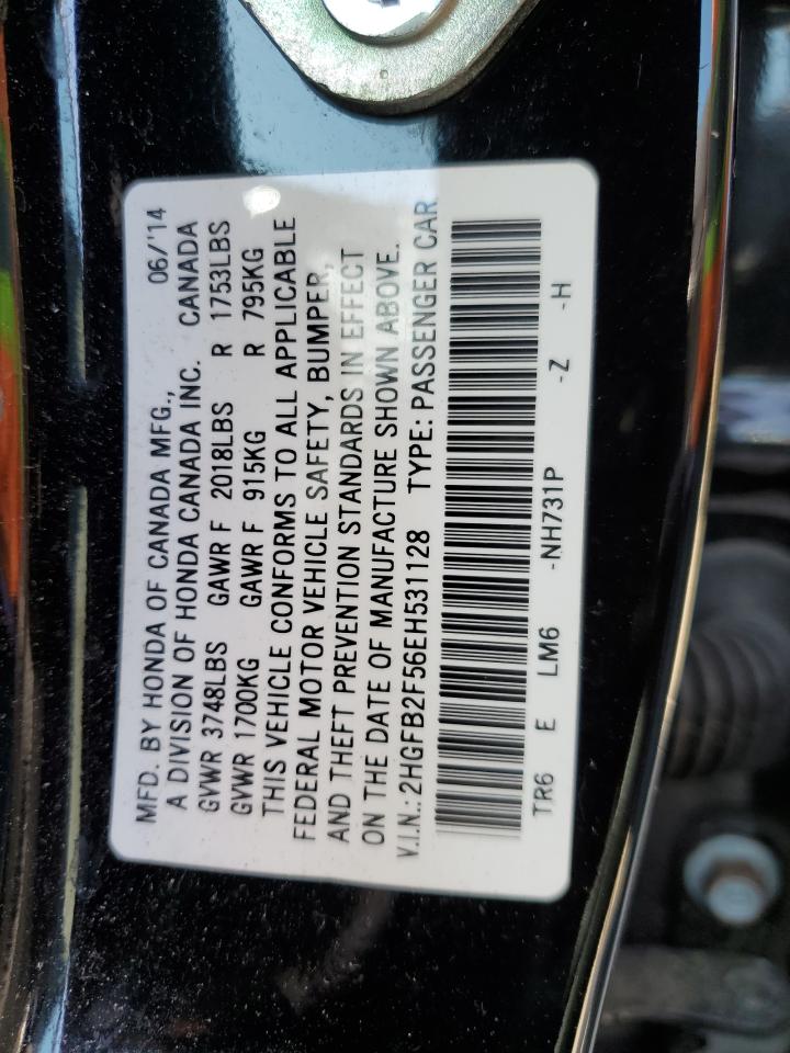 2HGFB2F56EH531128 2014 Honda Civic Lx