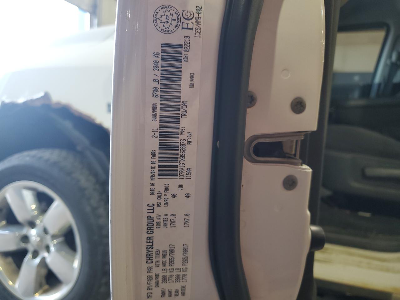 2011 Dodge Ram 1500 VIN: 1D7RV1GTXBS626876 Lot: 66393004