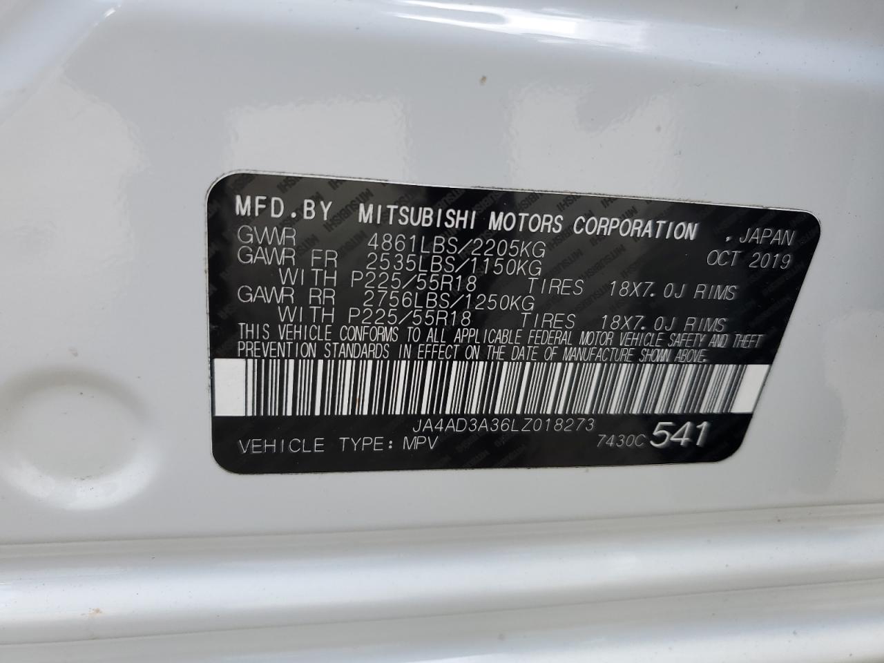 JA4AD3A36LZ018273 2020 MITSUBISHI OUTLANDER - Image 16