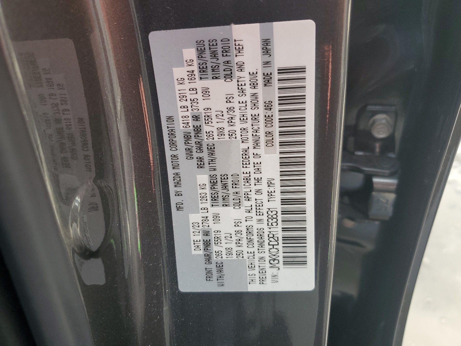 JM3KKCHD2R1153831 2024 Mazda Cx-90 Preferred Plus