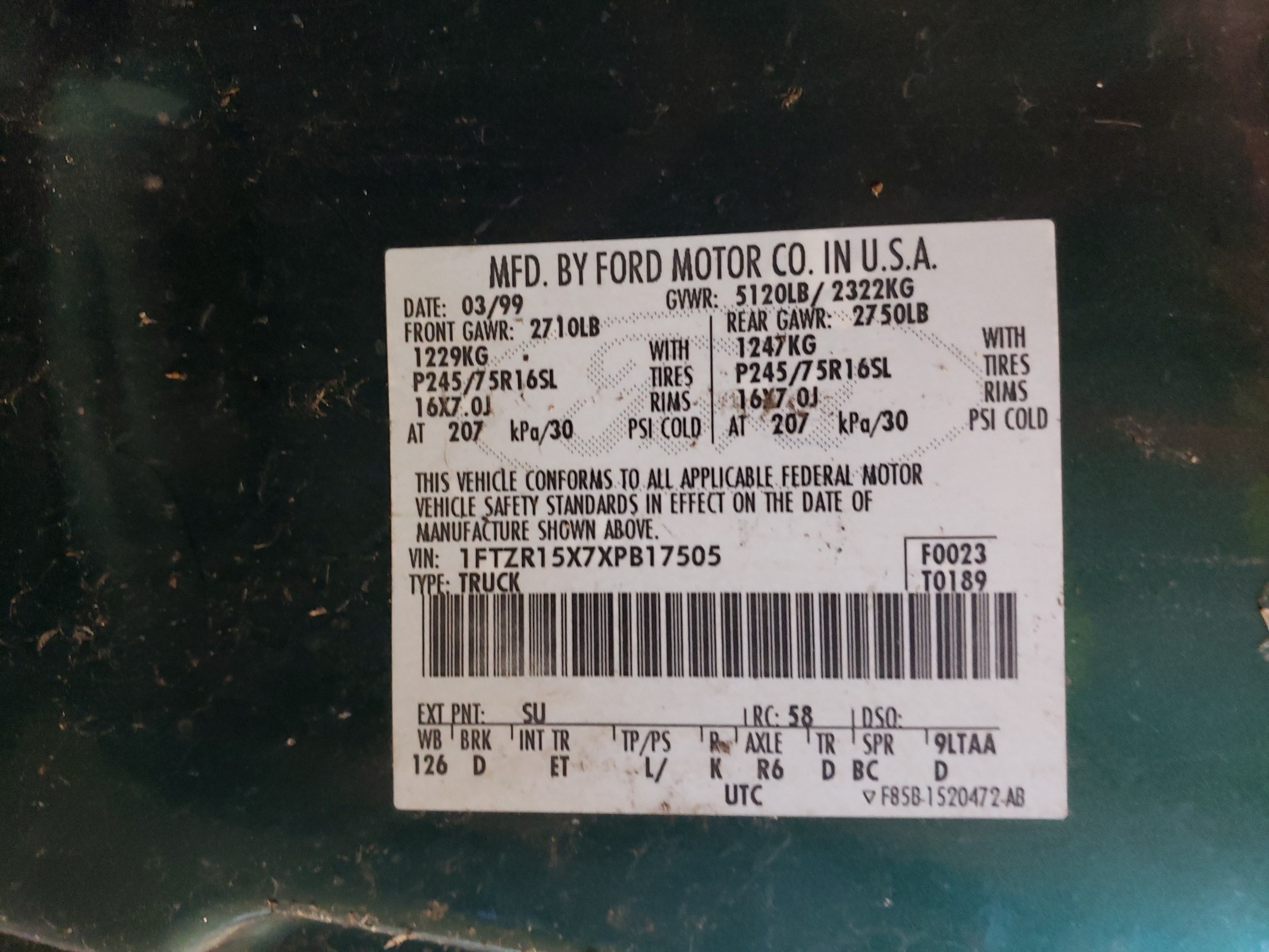 1FTZR15X7XPB17505 1999 Ford Ranger Super Cab