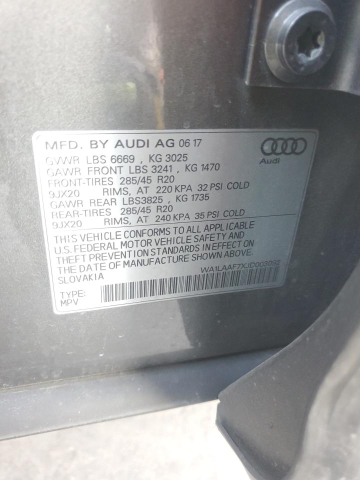 VIN WA1LAAF7XJD003092 2018 AUDI Q7 no.13