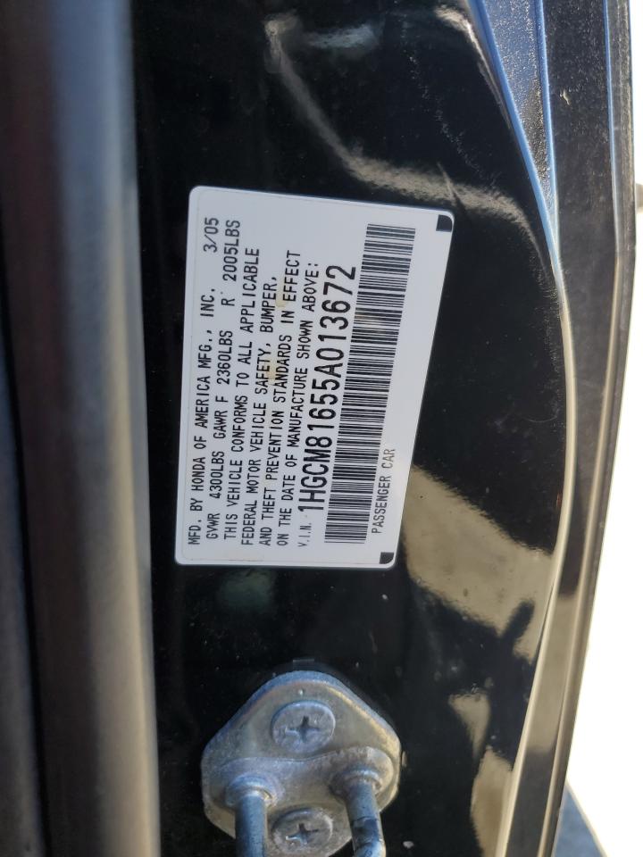 2005 Honda Accord Ex VIN: 1HGCM81655A013672 Lot: 67001864