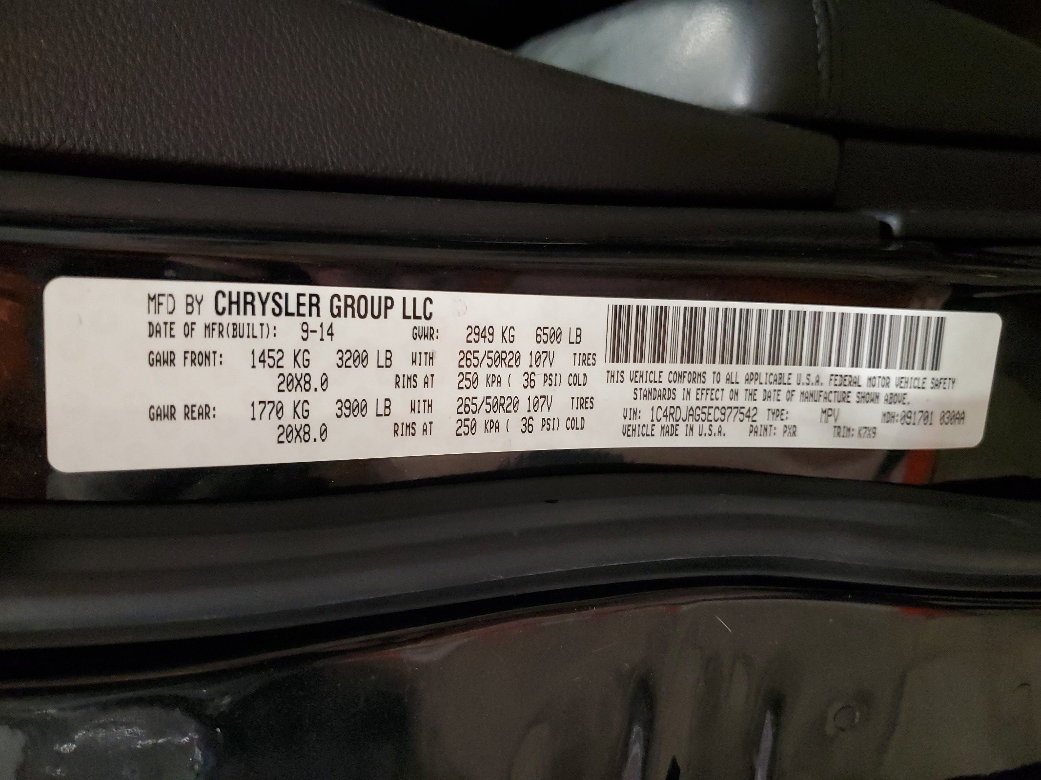 1C4RDJAG5EC977542 2014 Dodge Durango Sxt