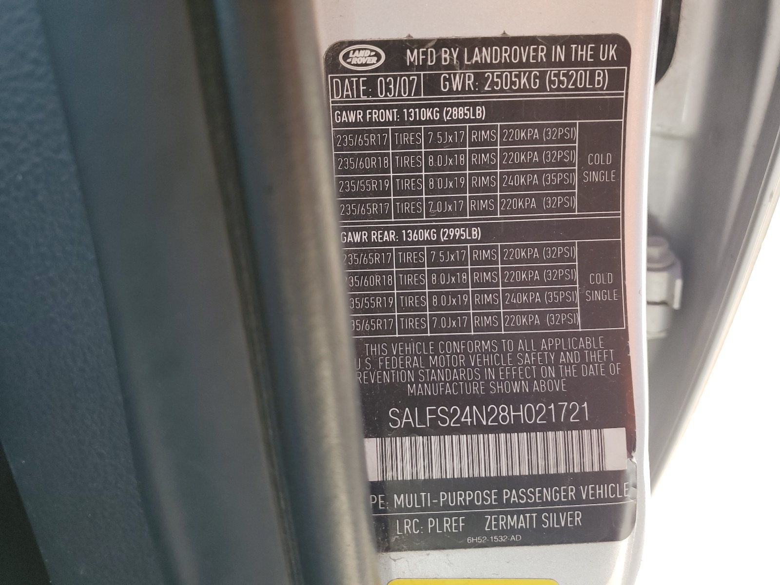 SALFS24N28H021721 2008 Land Rover Lr2 Se Technology