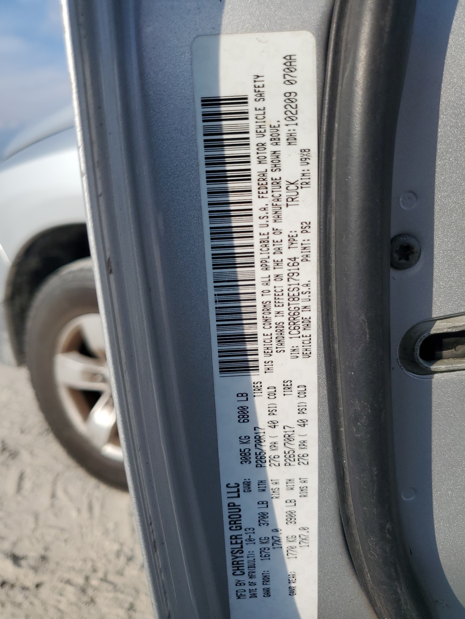 1C6RR6GT8ES179164 2014 Ram 1500 Slt