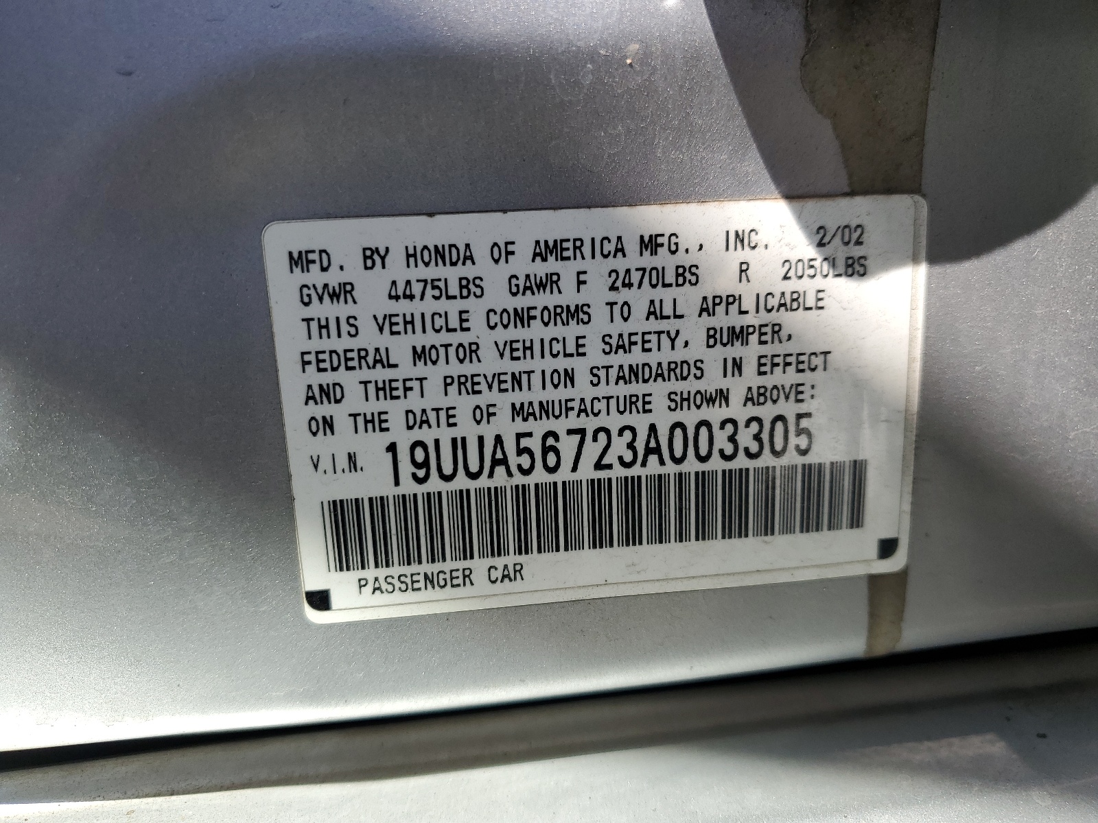 19UUA56723A003305 2003 Acura 3.2Tl