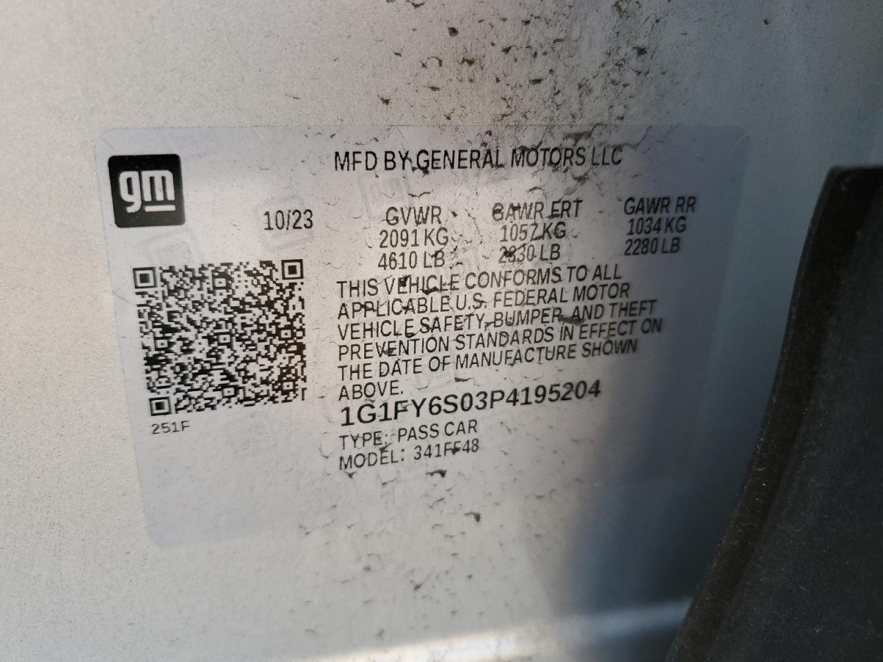 1G1FY6S03P4195204 2023 Chevrolet Bolt Euv Lt