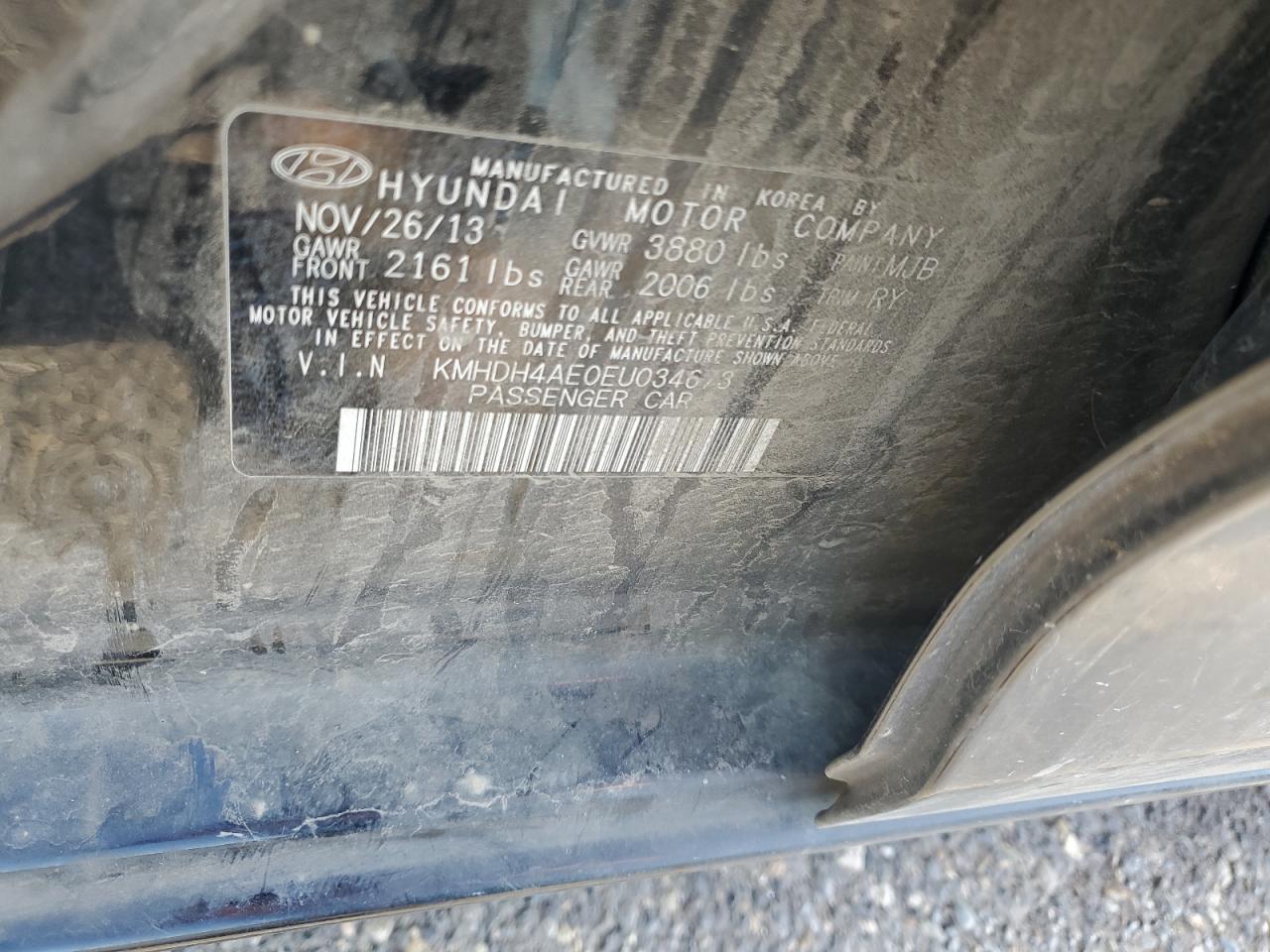 KMHDH4AE0EU034673 2014 Hyundai Elantra Se