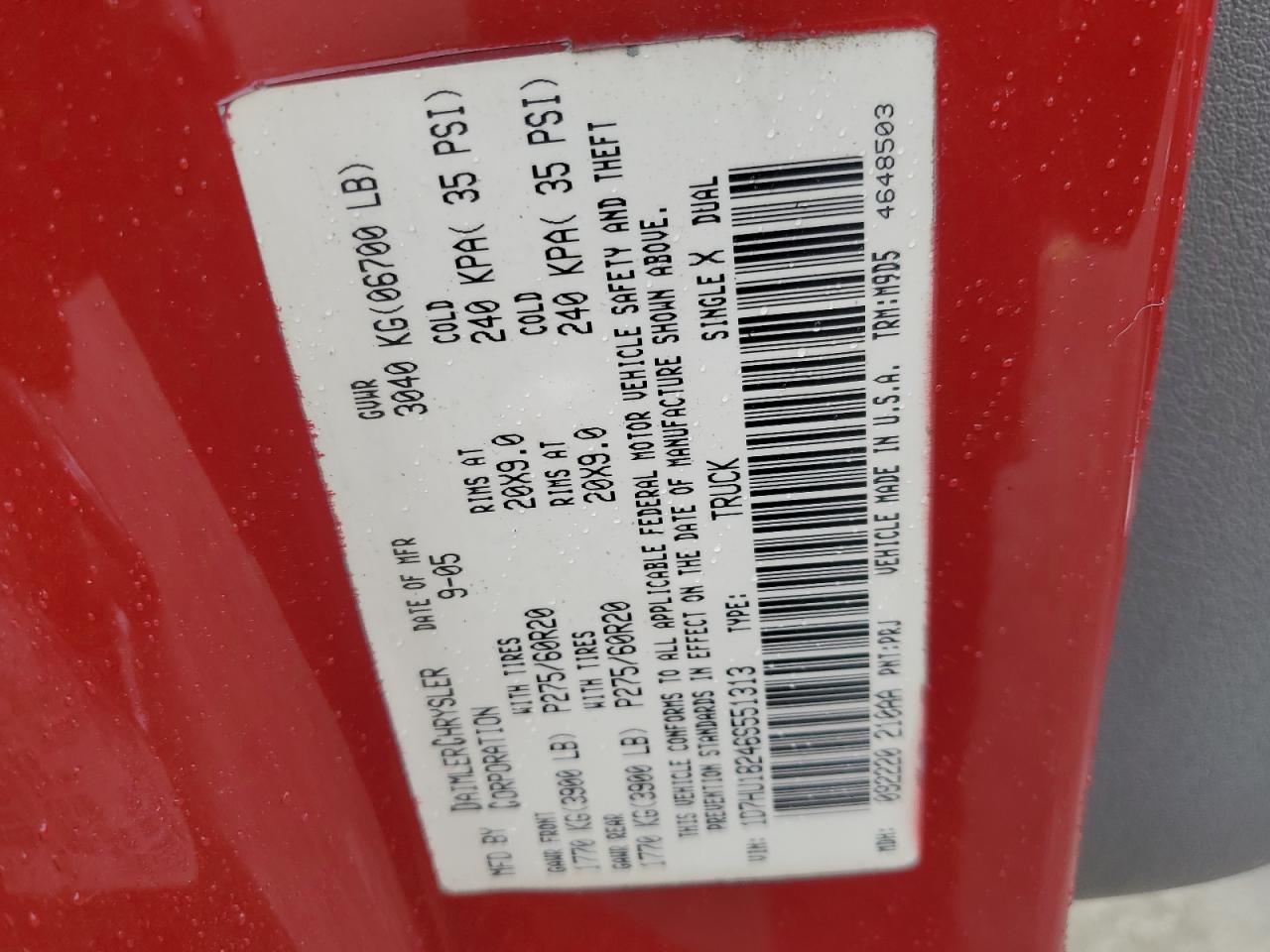 2006 Dodge Ram 1500 St VIN: 1D7HU18246S551313 Lot: 66279564