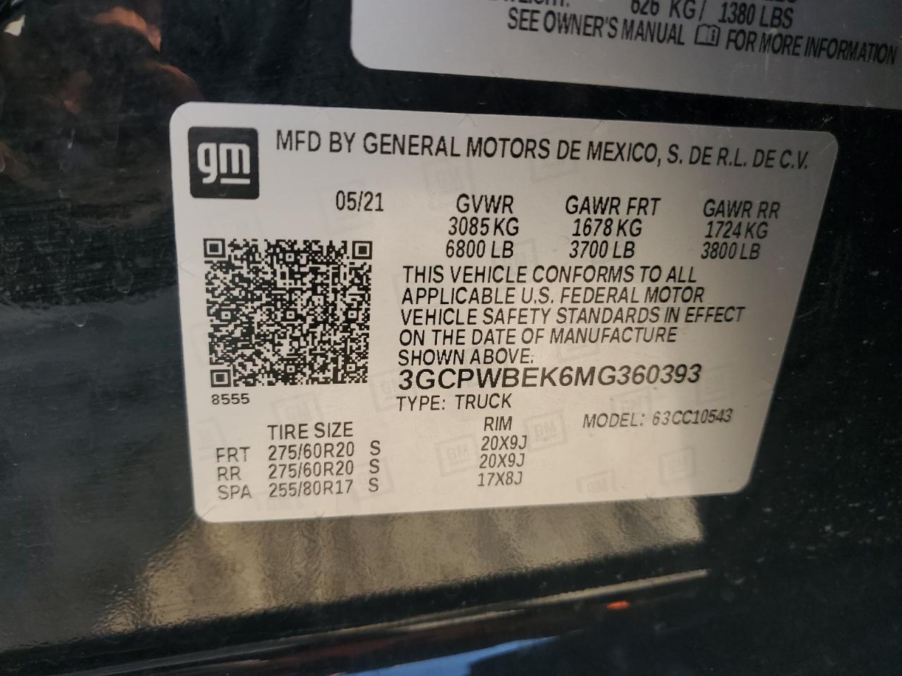 2021 Chevrolet Silverado C1500 Custom VIN: 3GCPWBEK6MG360393 Lot: 68650224