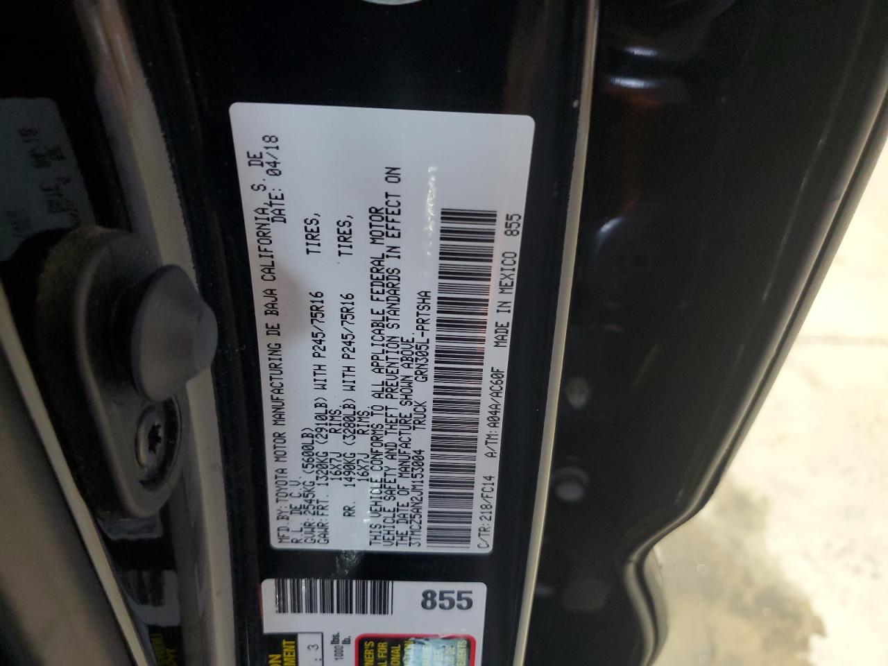 2018 Toyota Tacoma Double Cab VIN: 3TMCZ5AN2JM153004 Lot: 66553904