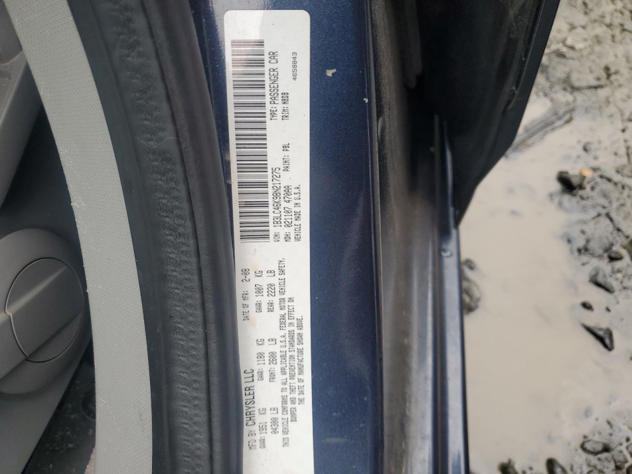 2008 Dodge Avenger Se VIN: 1B3LC46K98N217275 Lot: 61680074