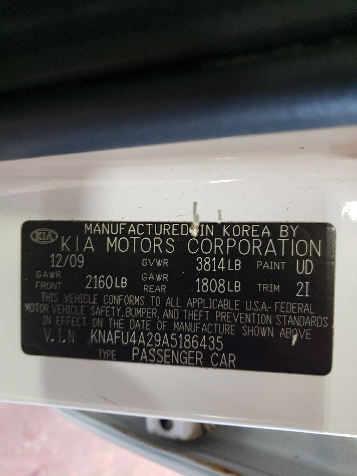 KNAFU4A29A5186435 2010 Kia Forte Ex