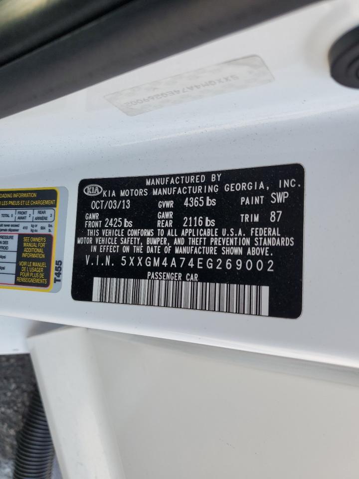 2014 Kia Optima Lx VIN: 5XXGM4A74EG269002 Lot: 66736254