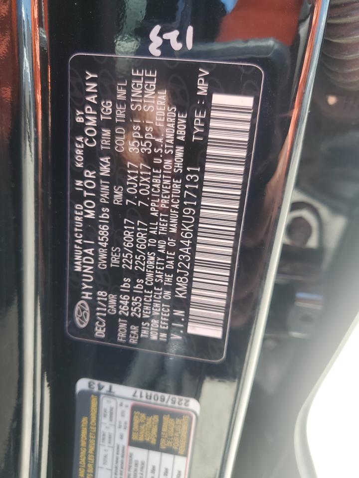 2019 Hyundai Tucson Se VIN: KM8J23A46KU917131 Lot: 66885954