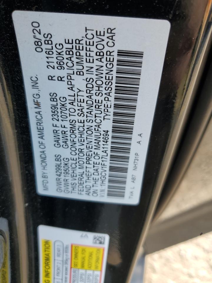 1HGCV1F17LA114694 2020 Honda Accord Lx