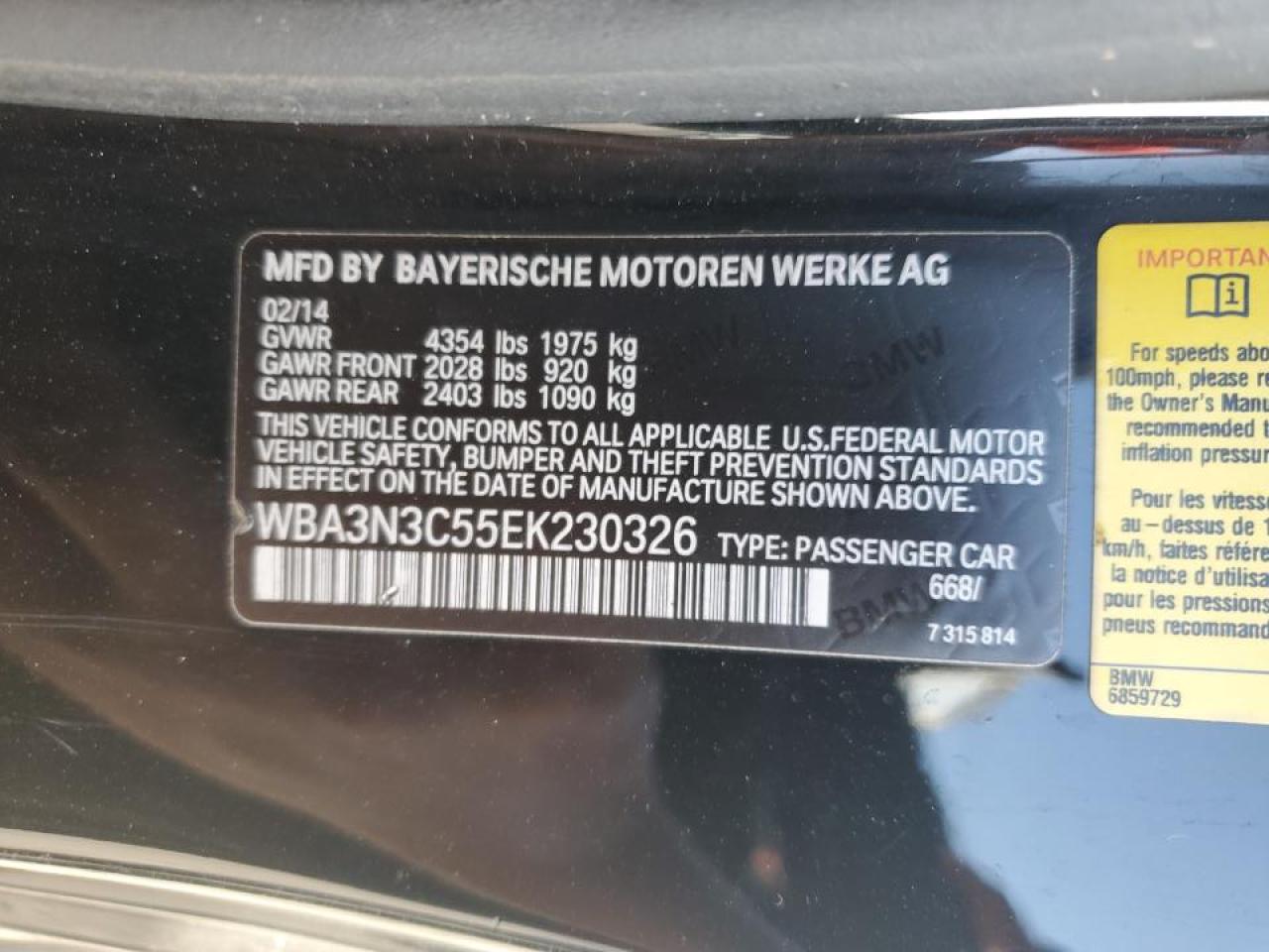 WBA3N3C55EK230326 2014 BMW 428 I