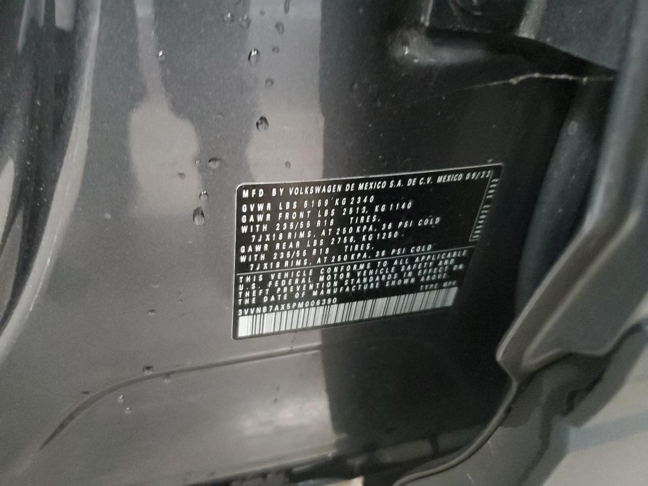 2023 Volkswagen Tiguan Se VIN: 3VVNB7AX5PM006390 Lot: 66684664