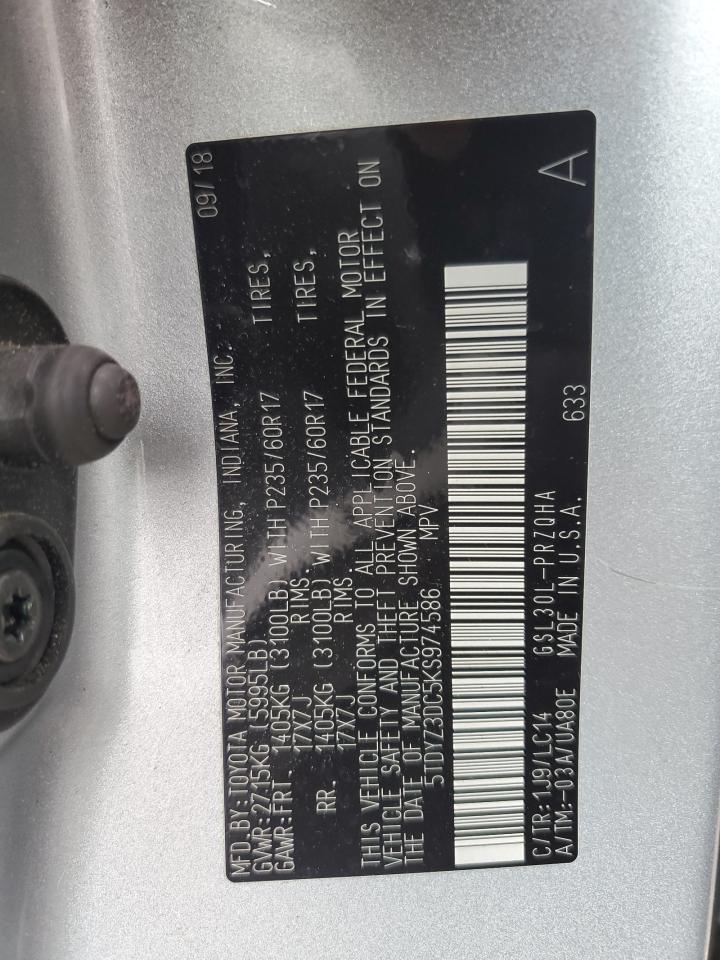 5TDYZ3DC5KS974586 2019 TOYOTA SIENNA - Image 13