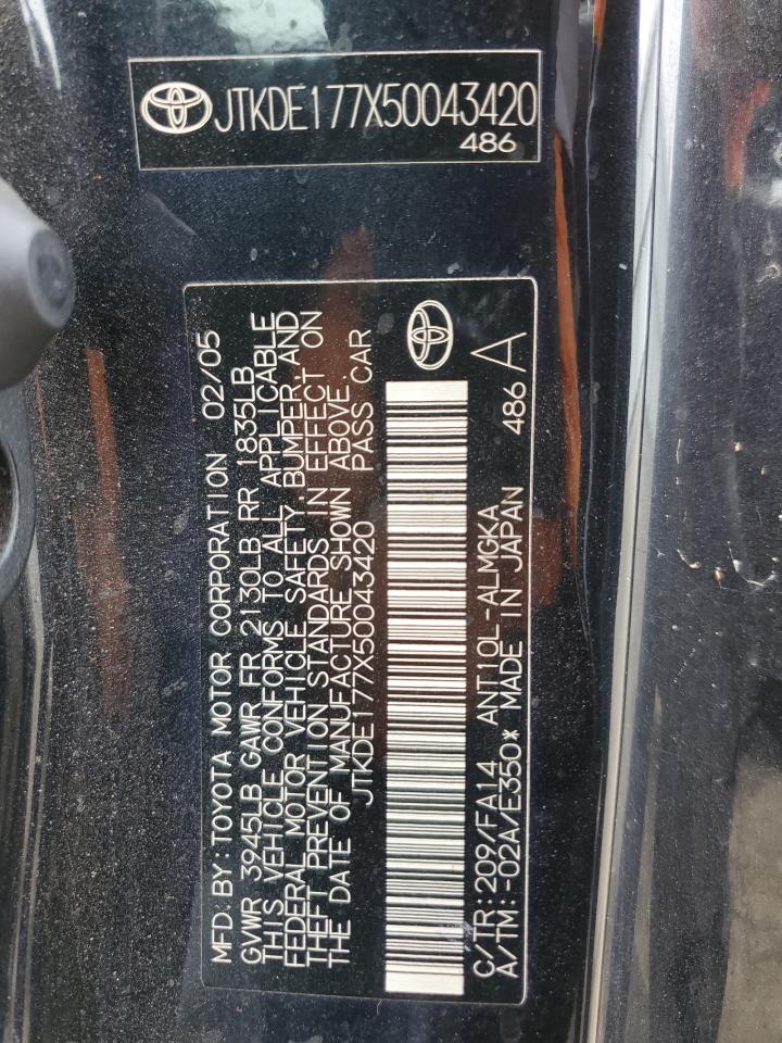 2005 Toyota Scion Tc VIN: JTKDE177X50043420 Lot: 65279364