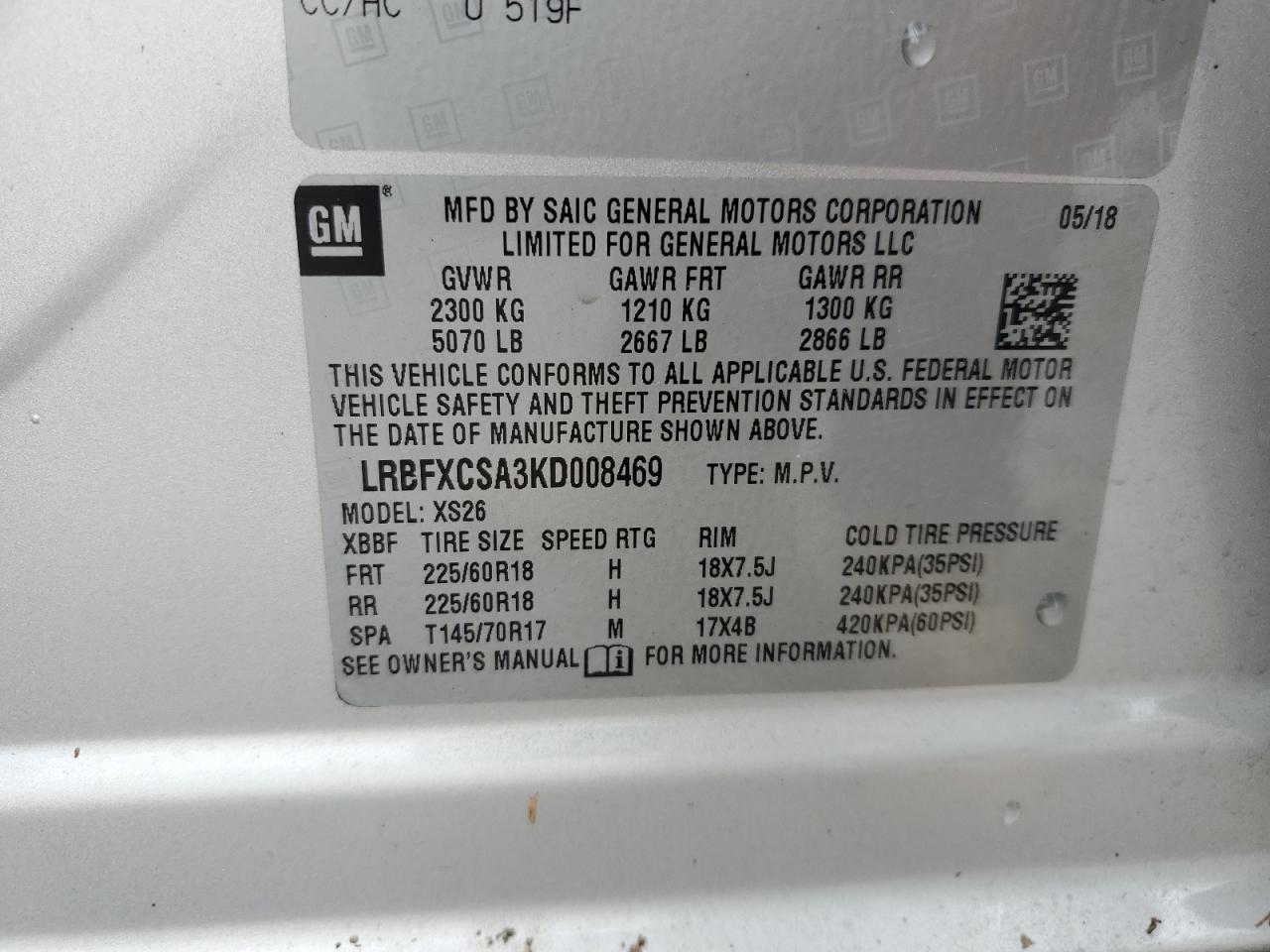 2019 Buick Envision Essence VIN: LRBFXCSA3KD008469 Lot: 65972584