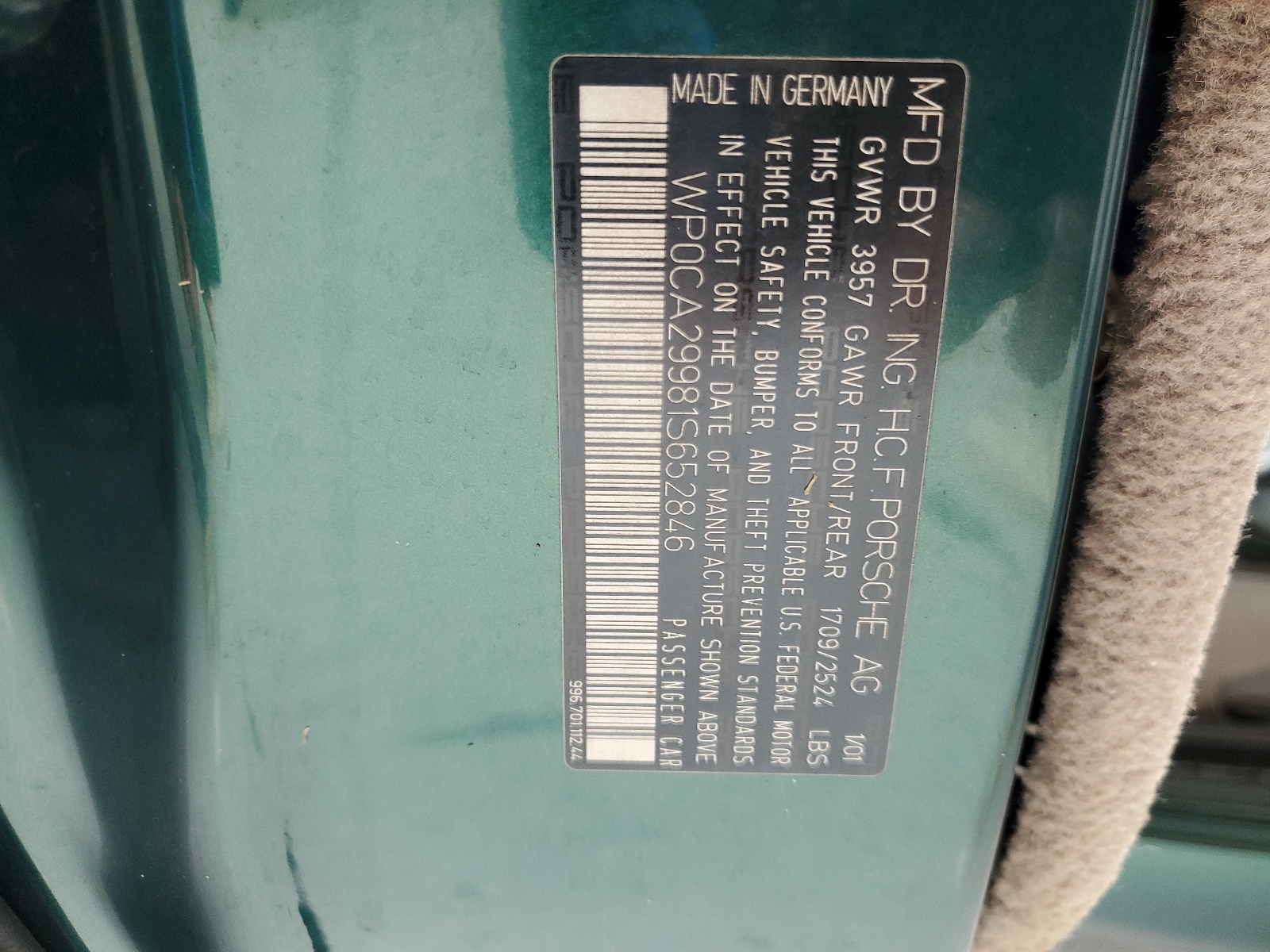 WP0CA29981S652846 2001 Porsche 911 Carrera 2