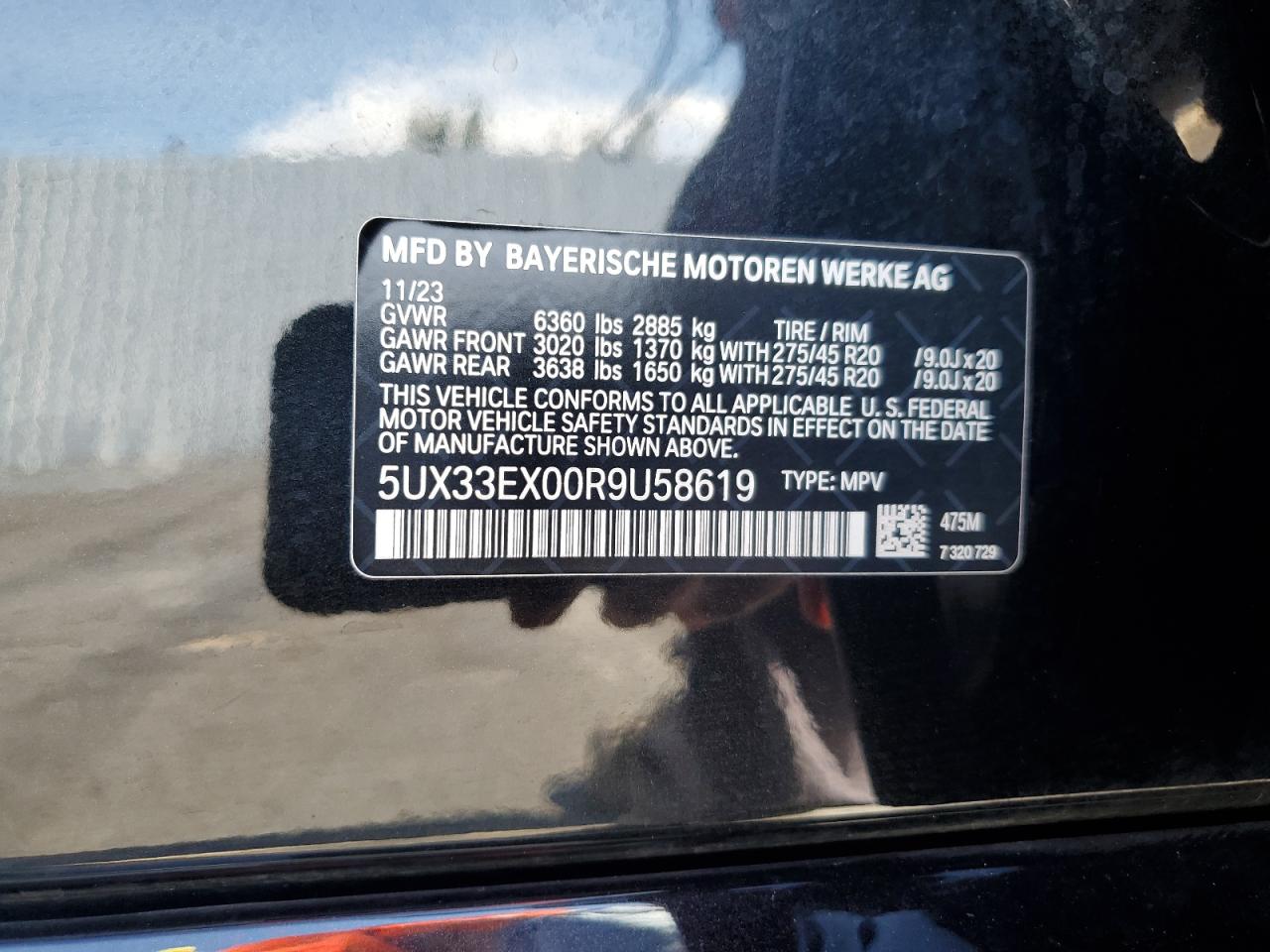 2024 BMW X6 xDrive40I VIN: 5UX33EX00R9U58619 Lot: 66819094