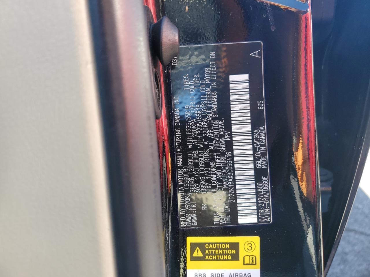 2011 Lexus Rx 350 VIN: 2T2ZK1BAXBC056416 Lot: 69215104