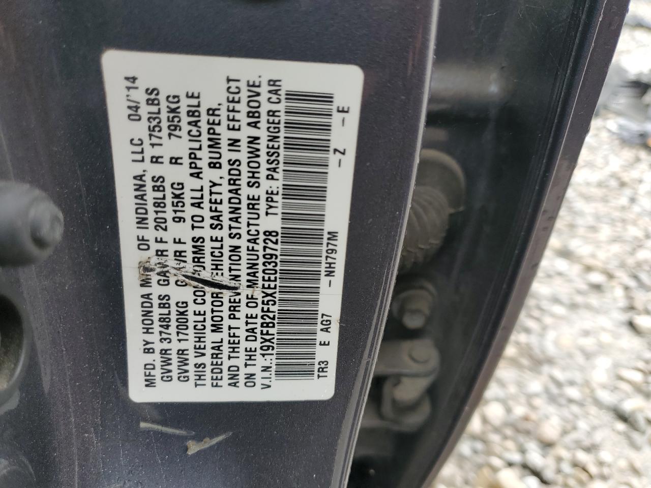 19XFB2F5XEE039728 2014 Honda Civic Lx