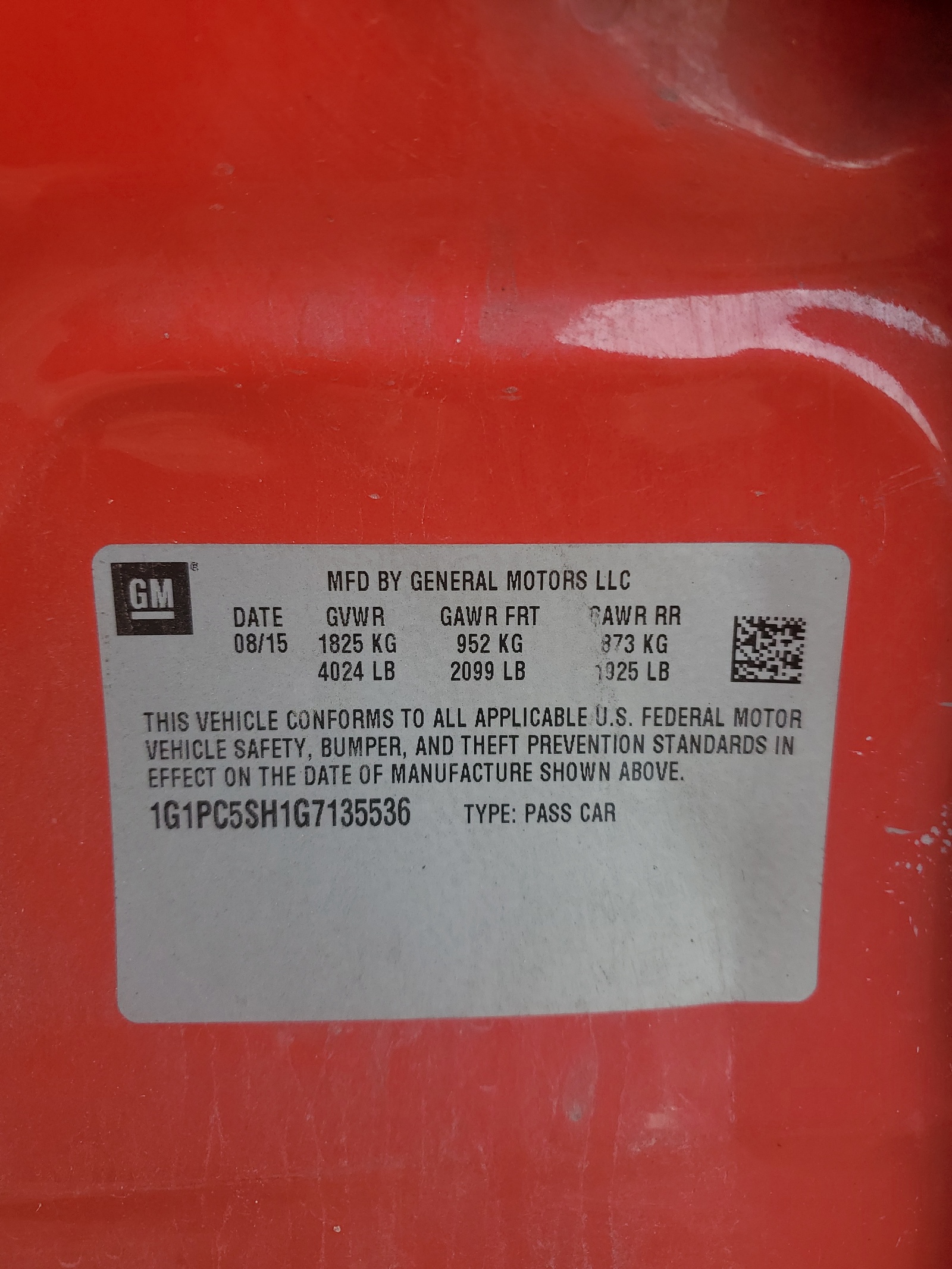 1G1PC5SH1G7135536 2016 Chevrolet Cruze Limited Ls