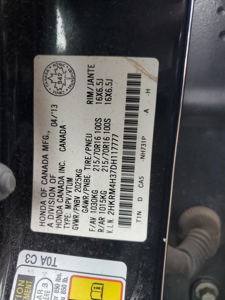 2013 Honda Cr-V Lx VIN: 2HKRM4H37DH117777 Lot: 68224384