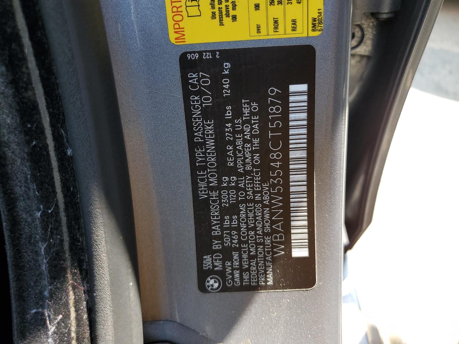 WBANW53548CT51879 2008 BMW 550 I