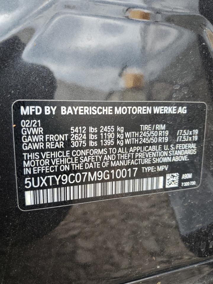 2021 BMW X3 xDrivem40I VIN: 5UXTY9C07M9G10017 Lot: 70470975