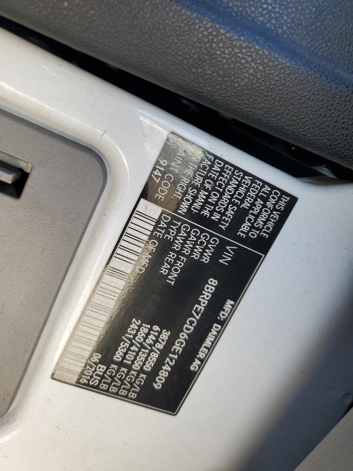 2016 Mercedes-Benz Sprinter 2500 VIN: 8BRPE7CD6GE124809 Lot: 67046845