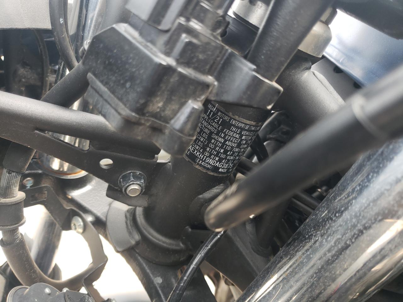 2022 Kawasaki Ex400 VIN: JKAEXKH19NDAG3875 Lot: 69129985