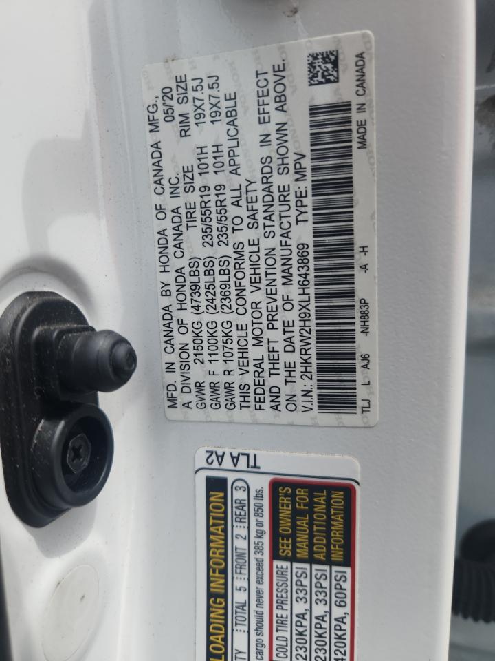 2020 Honda Cr-V Touring VIN: 2HKRW2H9XLH643869 Lot: 69188125