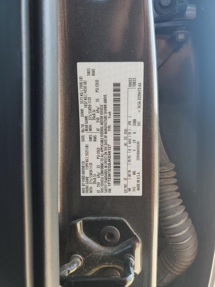 2018 Ford F150 Supercrew VIN: 1FTEW1EG9JKE66127 Lot: 66837215