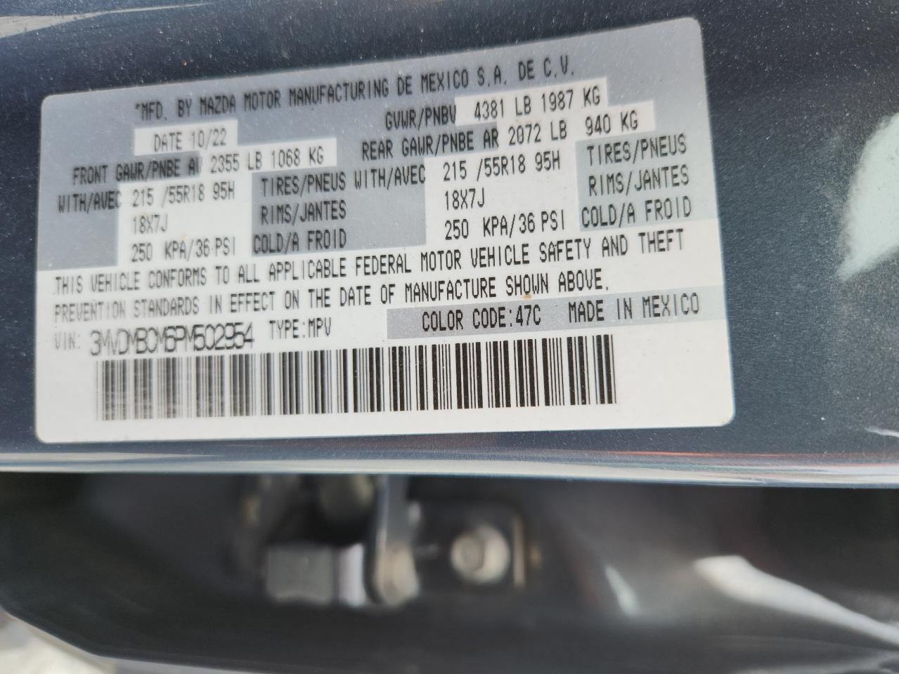 2023 Mazda Cx-30 Preferred VIN: 3MVDMBCM6PM502954 Lot: 70648115