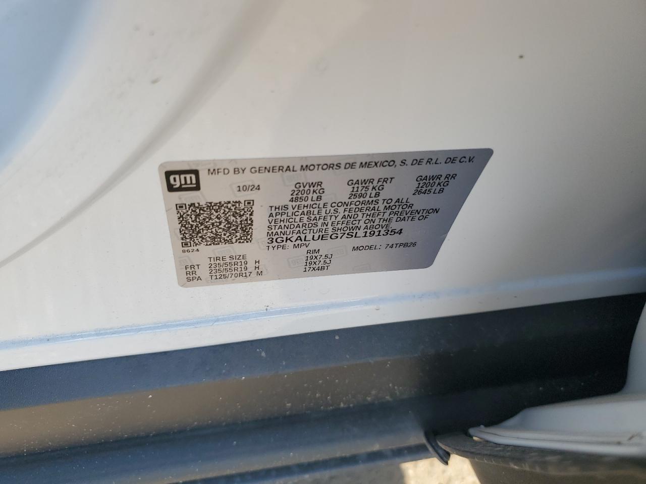 2025 GMC Terrain Elevation VIN: 3GKALUEG7SL191354 Lot: 70281735