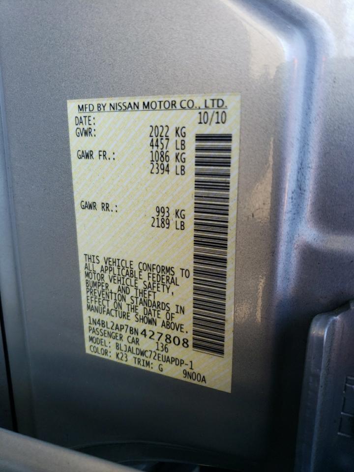 2011 Nissan Altima Sr VIN: 1N4BL2AP7BN427808 Lot: 70592605