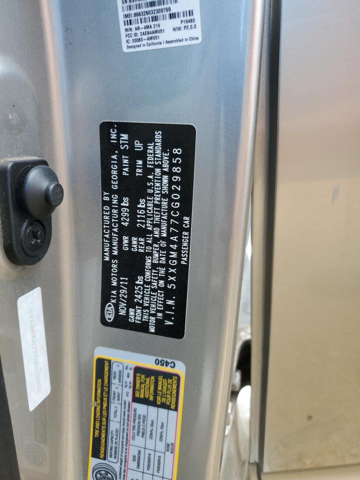 2012 Kia Optima Lx VIN: 5XXGM4A77CG029858 Lot: 69802865