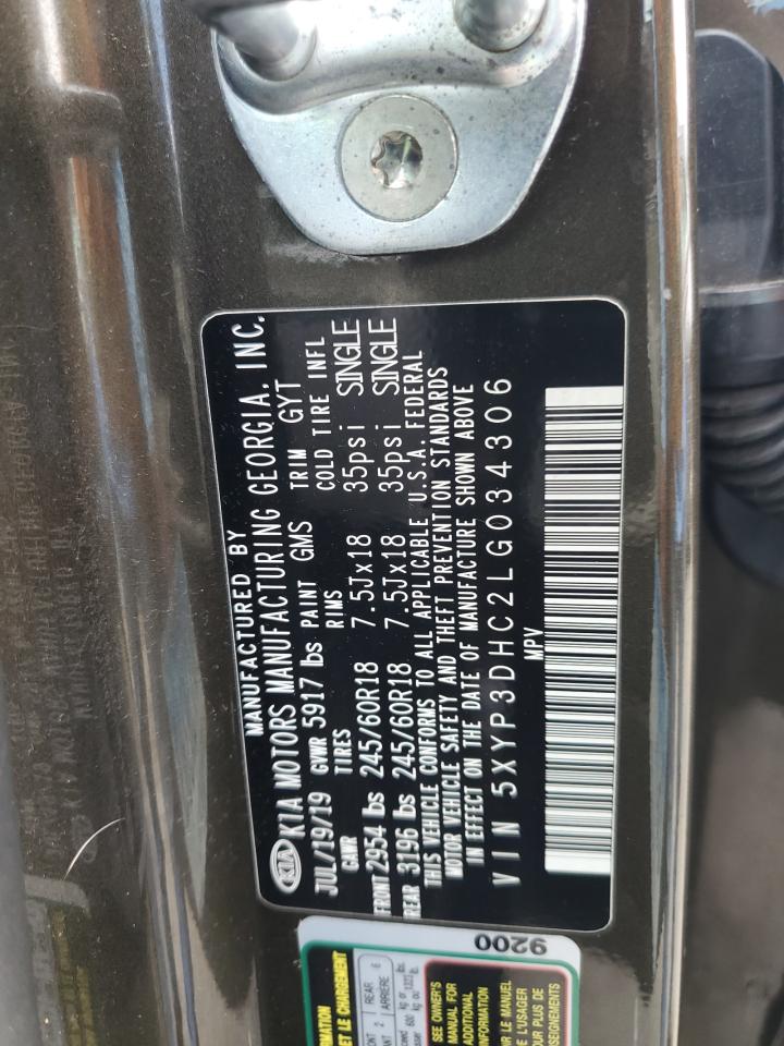 2020 Kia Telluride Ex VIN: 5XYP3DHC2LG034306 Lot: 68672585