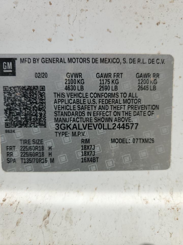 2020 GMC Terrain Slt VIN: 3GKALVEV0LL244577 Lot: 69672955