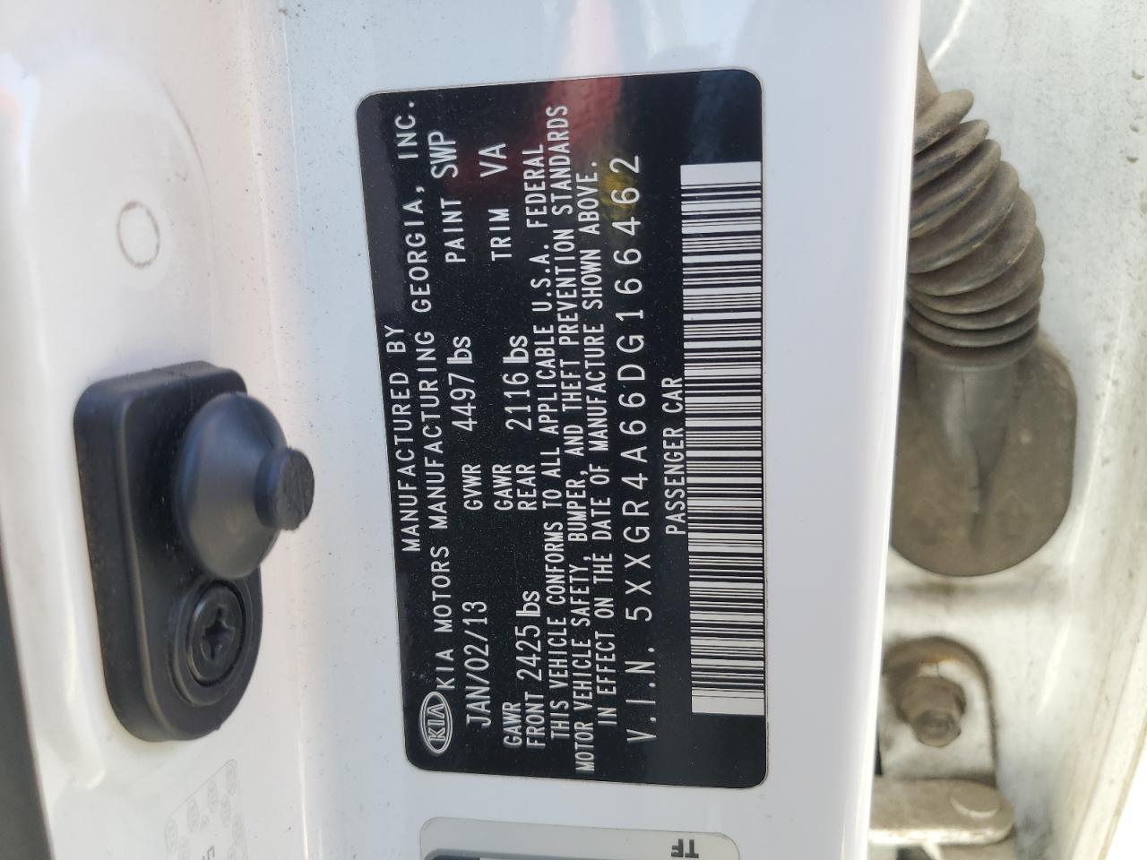 2013 Kia Optima Sx VIN: 5XXGR4A66DG166462 Lot: 69683055