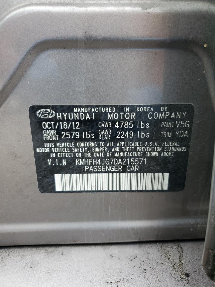 2013 Hyundai Azera Gls VIN: KMHFH4JG7DA215571 Lot: 68653295