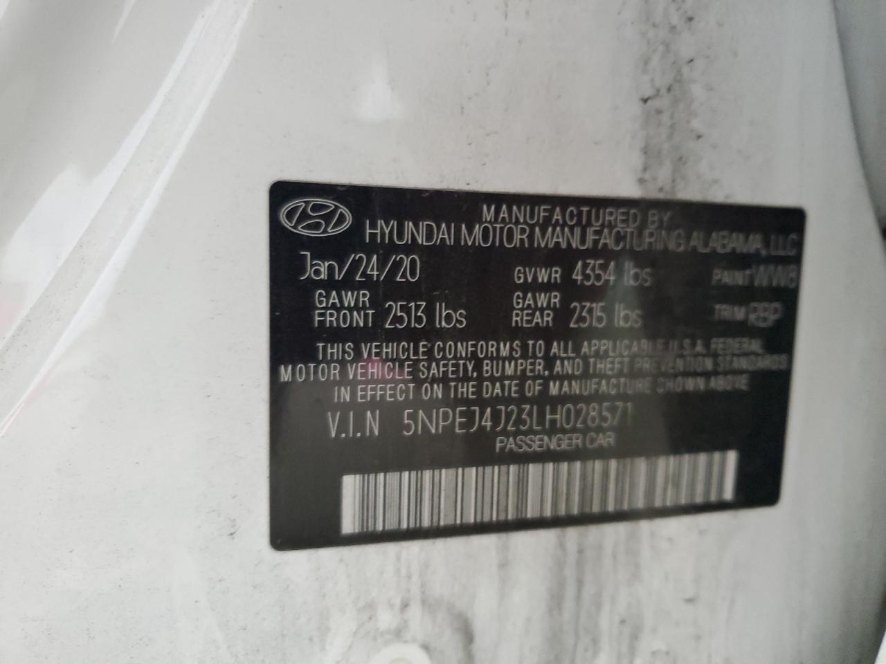 2020 Hyundai Sonata Sel Plus VIN: 5NPEJ4J23LH028571 Lot: 69042235