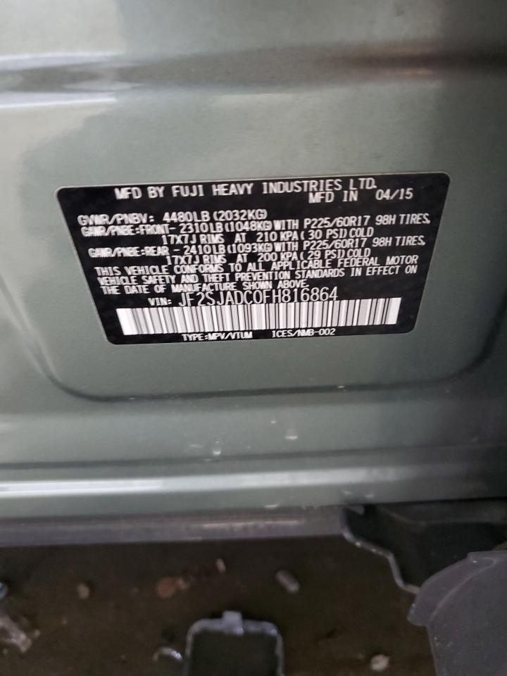 2015 Subaru Forester 2.5I Premium VIN: JF2SJADC0FH816864 Lot: 70545315