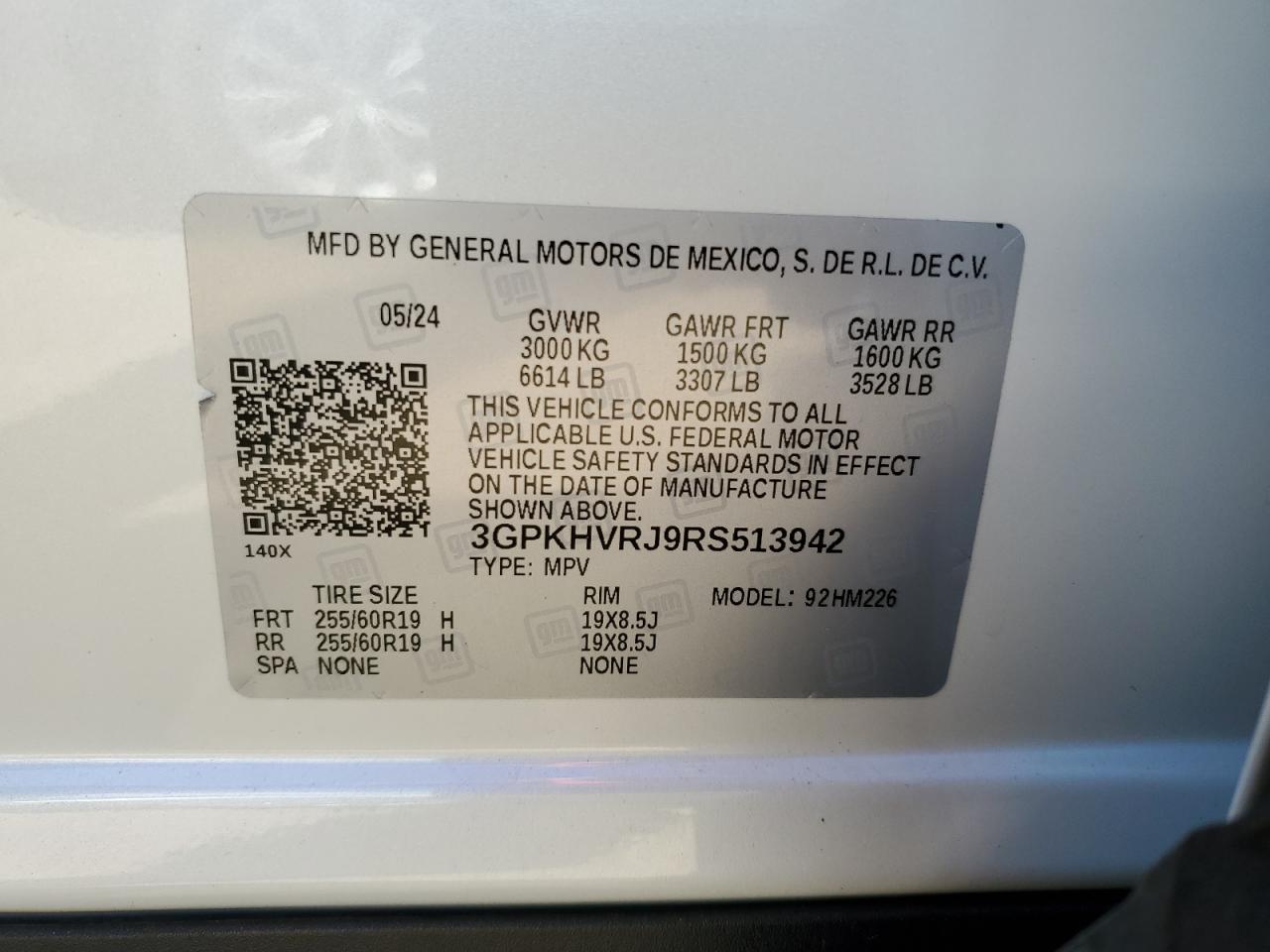 2024 Honda Prologue Ex VIN: 3GPKHVRJ9RS513942 Lot: 70348465