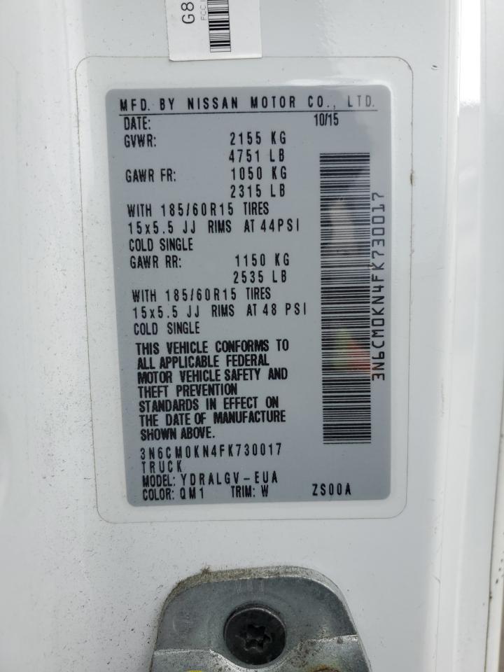 2015 Nissan Nv200 2.5S VIN: 3N6CM0KN4FK730017 Lot: 69181705
